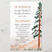 Rustische bergen Pine Trees Fog Wedding Programme (Voorkant)