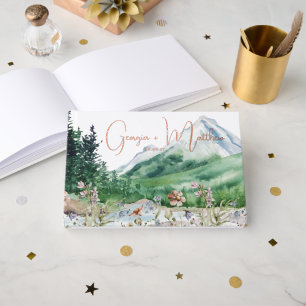 Rustische Bergwilde Bloem Boho Bruiloft Gastenboek