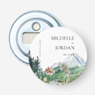 Rustische Bergwildebloem Boho Bruiloft Button Flesopener