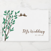 Rustische bijkantoren en Greenery Tortelduifjes We Voedselcontainer Etiket (Enkel label)