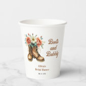 Rustische Boots en bubble Western Vrijgezellenfees Papieren Bekers (Voorkant)