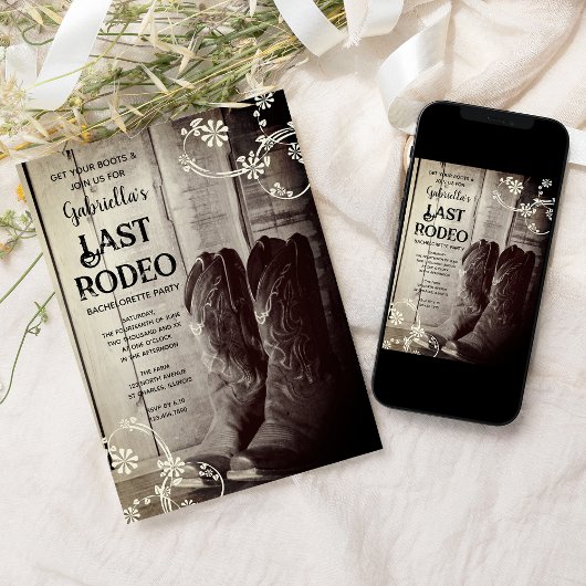 Rustische Boots Last Rodeo Westerne Bachelorette P Kaart