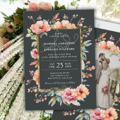 Rustische botanische tuin Gouden lijst Foto Huweli Kaart