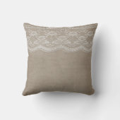 Rustische Burlap & Lace Kussen (Achterkant)