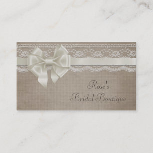 Rustische Burlap & Lace Visitekaartje