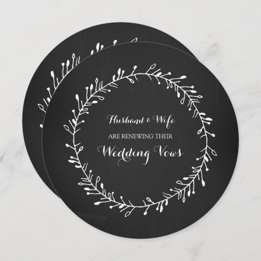 Rustische Chalkboard — Uitnodiging tot vernieuwin (Voorkant / Achterkant)