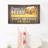 Rustische Cheers and Beers Happy 60th Birthday Yel Spandoek (Insitu)