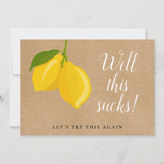 Rustische citroenen Huwelijk Datumwijziging Uitges Kaart (Voorkant)