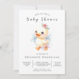 Rustische Digitale Eend Baby Shower Kaart