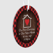 Rustische eerste kerst - Nieuwe startfoto Ornament (voorkant)