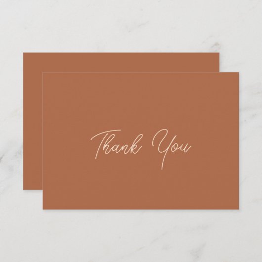 Rustische Elegant minimalist Bohemian Weddenschap  Bedankkaart (Voorkant / Achterkant)