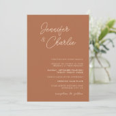 Rustische Elegant minimalist Bohemian Weddenschap  Kaart (Staand voorkant)