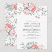 Rustische en Floral Bouquet Wedding Kaart (Voorkant / Achterkant)