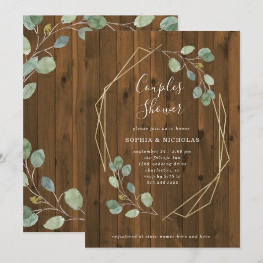 Rustische eucalyptus | Geometrische stellingschote Kaart (Voorkant / Achterkant)