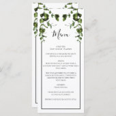 Rustische eucalyptus Leaves Wedding Menu (Voorkant / Achterkant)
