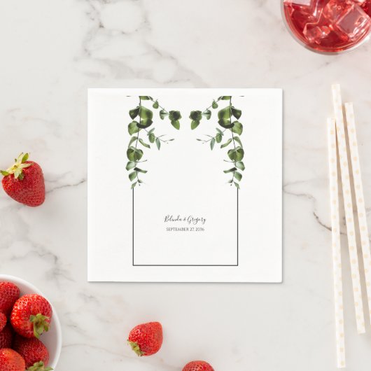 Rustische eucalyptus Leaves Wedding Servet (Insitu)