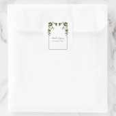 Rustische eucalyptus Leaves Wedding Vierkante Sticker (Tas)