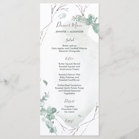 Rustische eucalyptus menu (Voorkant)
