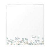 Rustische eucalyptus met Notitieblok Naam (Voorkant)