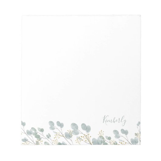 Rustische eucalyptus met Notitieblok Naam (Voorkant)