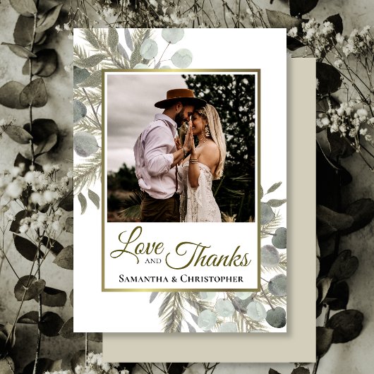 Rustische eucalyptus & pine Love & Bedankt Weddens