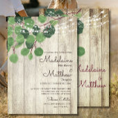 Rustische eucalyptus Wood Lights Weddenschap Kaart