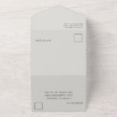 Rustische eucalyputus Sage Green Pattern Wedding All In One Uitnodiging (Buitenkant)