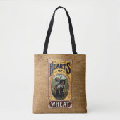 Rustische Faux Burlap Wheat Label Sjabloon Draagtas (Voorkant)