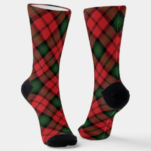 Rustische geruite rode groene tartan sokken