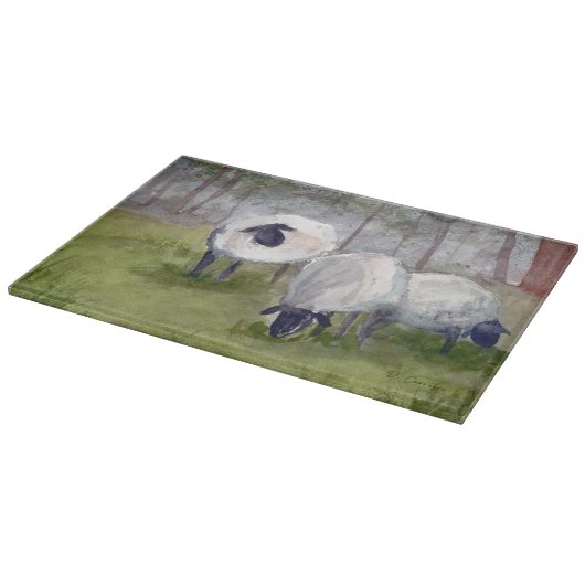 Rustische graasschapen snijplank (Hoek)
