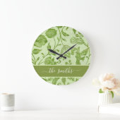 Rustische  groene Floral Grote Klok (Huis)