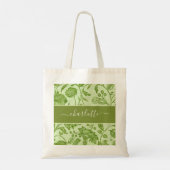 Rustische  groene Floral Tote Bag (Achterkant)