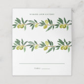 Rustische groene Waterverf Olijfgarland Wedding (Buitenkant ongevouwen)