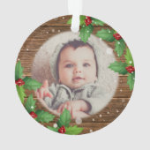 Rustische grootouders eerste kerstfoto ornament (achterkant)