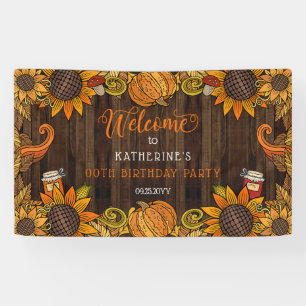 Rustische Herfst   Autumn Birthday Party Welcome B Spandoek