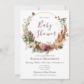 Rustische Herfst Floral & Greenery Baby shower Kaart (Voorkant)