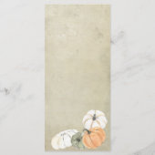 Rustische Herfst herfst White, Oranje pompoenen br Menu (Achterkant)