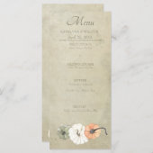 Rustische Herfst herfst White, Oranje pompoenen br Menu (Voorkant / Achterkant)