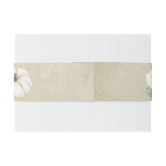 Rustische Herfst herfst White, Oranje pompoenen br Uitnodigingen Wikkel (Achterkant Voorbeeld)