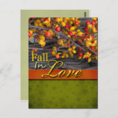 Rustische Herfst in Briefkaart voor liefdesweddens (Voorkant / Achterkant)