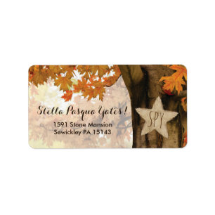 Rustische Herfst najaar boom Twinkle Wedding Etiket