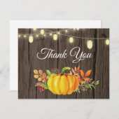 Rustische Herfst Pumpkin Autumn - Hartelijk dank Bedankkaart (Voorkant / Achterkant)