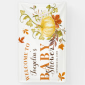 Rustische Herfst Pumpkin | BABY SHOWER WATERVERF Spandoek (Verticaal)