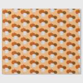 Rustische Herfst Pumpkins Cadeaupapier (Vlak)