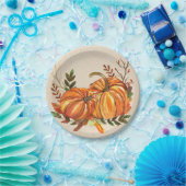 Rustische Herfst Pumpkins Papieren Bordje (Feest)