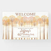 Rustische Herfst Trees Terracotta 40th Birthday Pa Spandoek (Horizontaal)