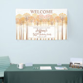 Rustische Herfst Trees Terracotta 50th Birthday Pa Spandoek (Beurs)