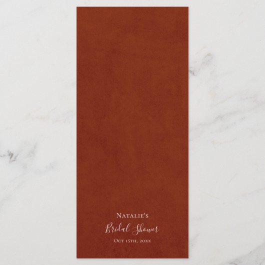 Rustische Herfst Waterverf Floral & Greenery Menu (Achterkant)