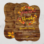 Rustische Herfst Wreath Thanksgiving Kaart (Voorkant / Achterkant)