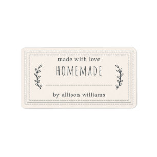 Rustische Homemade Bked Goods Jam Canning Ivory Etiket